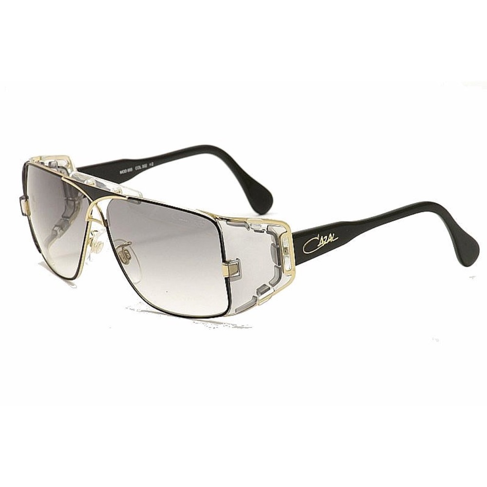 CAZAL Legends Men's 955 Black/Gold Full Rim Rectangular Sunglasses 63mm